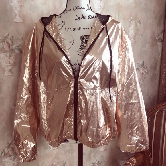 LG AVAILABLE ELODIE CHIC METALLIC WINDBREAKER NWT - Picture 3 of 5